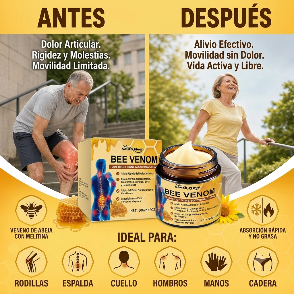 🐝 Crema de Veneno de Abeja – Alivio Natural para Músculos y Articulaciones