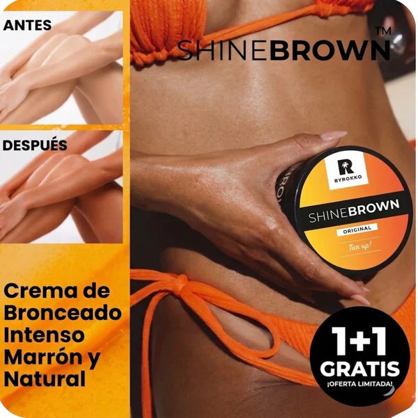Consigue el bronceado perfecto en solo 2 horas de sol ☀️ Con Shine Brown OFERTA ESPECIAL DE VERANO 2x1